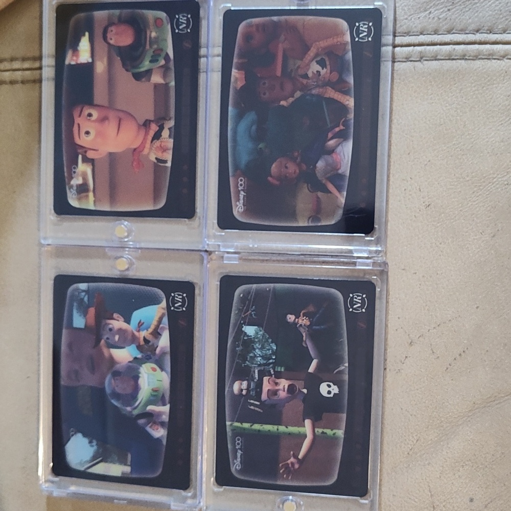 Disney Pixar Toy Story Collector Card Lot (4). Cards Are In Mint Condition